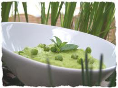 Mousse de petits pois à la menthe