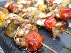 Brochettes de Poulet aux légumes grillés