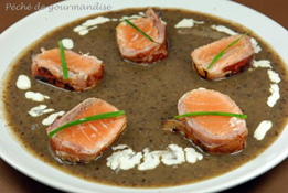 Crème de lentilles et saumon au lard