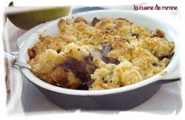 Crumble poires chocolat