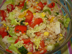 Salade de maïs frais, tomates et feta